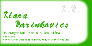 klara marinkovics business card